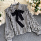 Cute black plaid top  372