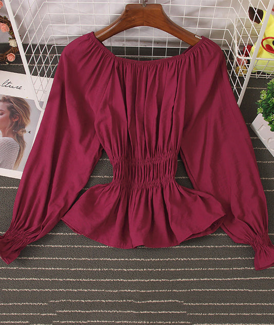 Haut simple à manches longues et taille haute 377