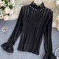 Cute turtleneck lace top  373