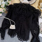 Retro hollow lace tops  374