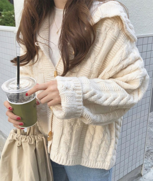 Manteau pull ample à col en V, manteau cardigan tricoté 150