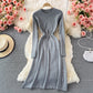 Simple long sleeve sweater dress  166