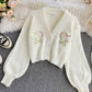 Cute loose sequin sweater short sweater  100