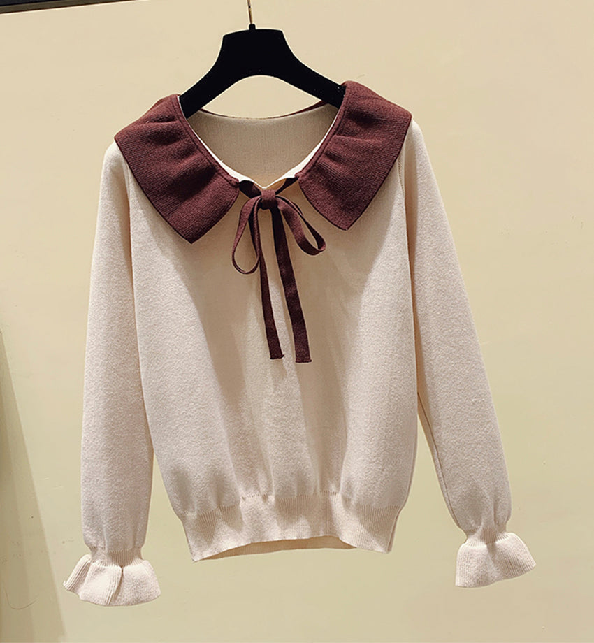 Sweet long-sleeved knitted sweater  102