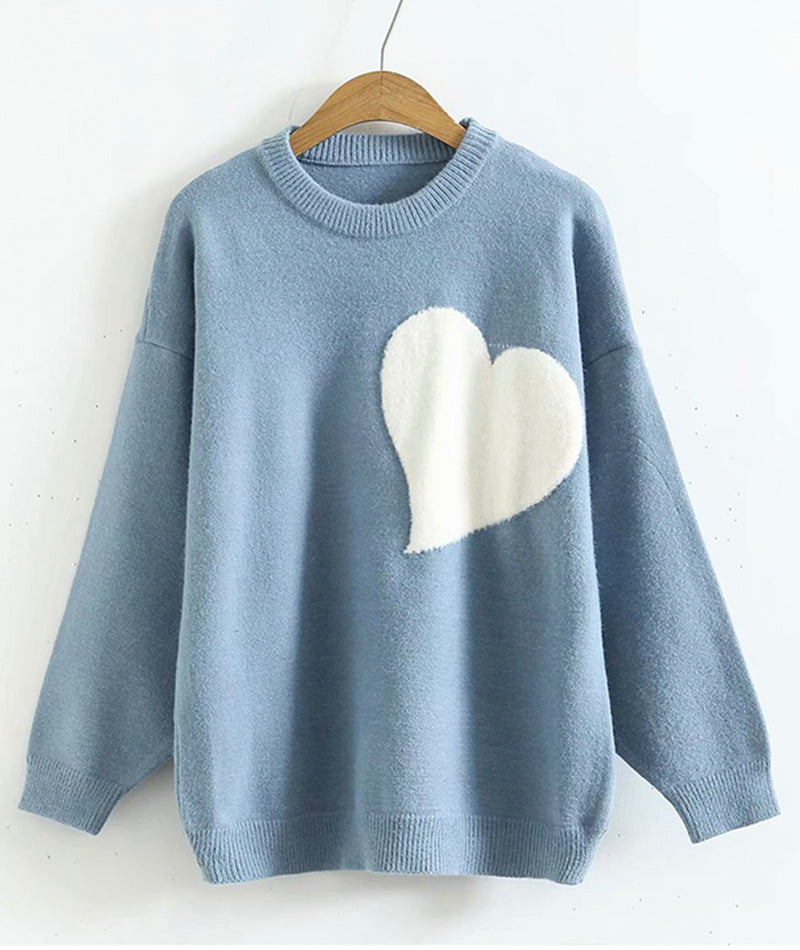 Pullover Langarm Herz Pullover 097