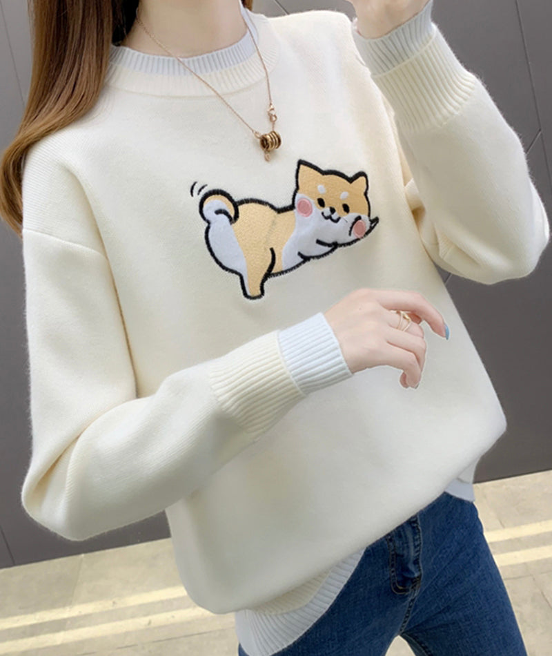 Cute cat long sleeve sweater  094