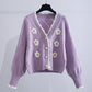 Schöner Blumen-Cardigan mit langen Ärmeln 140