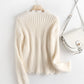 Weißer Fransenpullover Weißer Langarmpullover Top 110