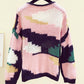 Cute colorful long sleeve sweater round neck sequins sweater  130