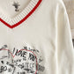 Sweater long sleeve multilingual "I love you" sweater  091