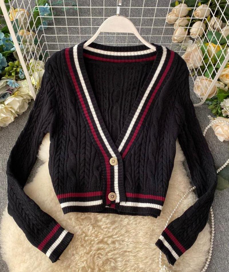 Neuer Stil V-Ausschnitt lockerer Pullover Langarm Pullover Pullover Mantel Frühlings- und Herbstkleidung 158
