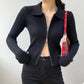 Fashionable zipper long sleeve sweater short cardigan sweater  115