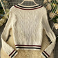 Neuer Stil V-Ausschnitt lockerer Pullover Langarm Pullover Pullover Mantel Frühlings- und Herbstkleidung 158