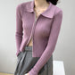 Fashionable zipper long sleeve sweater short cardigan sweater  115