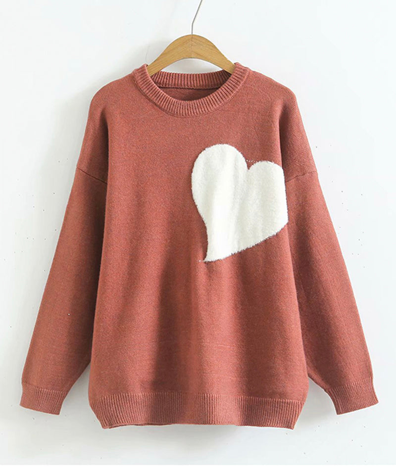 Pullover Langarm Herz Pullover 097