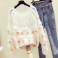 Lovely flowers long sleeve sweater  119
