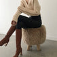 Sweater stylish v-neckline cross long sleeve sweater white  117