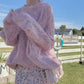 Sweater loose round neck openwork sweater  109