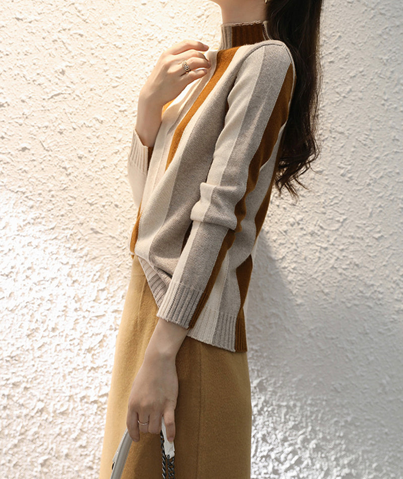 Fashionable striped long-sleeved sweater autumn sweater  106