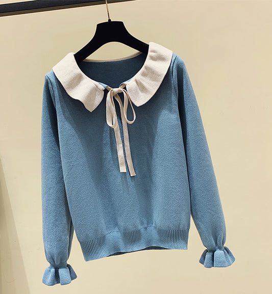 Pull tricoté à manches longues doux 102