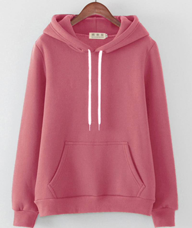 Hoodie simple loose plus fleece top  231