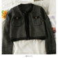 Hong Kong retro short slim round neck sweater for women  2074