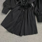 Women's waist closing temperament thin Lapel dress  2863
