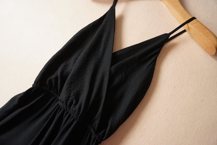 V-Ausschnitt, rückenfreies, sexy Strandrock-Strapskleid 3274