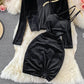 Velvet suspender Hip Wrap Dress  3261