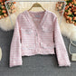 Temperament celebrity small fragrance tweed short coat female  1637