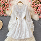 Long Sleeve Ruffle V-neck dress  3079
