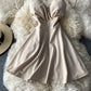 Low cut V-neck open back waist closed Strapless A-line skirt  2739