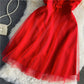 V-neck suspender with open back and big swing sexy skirt  2771