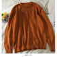 Lockerer und dünner einfarbiger Pullover mit Rundhalsausschnitt für Damen 1818