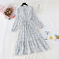 The new women's floral dress shows thin temperament at the waist  2246