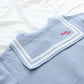 Langarmpullover mit marineblauem Kragen, Strickjacke mit Schleife für Studenten 1414
