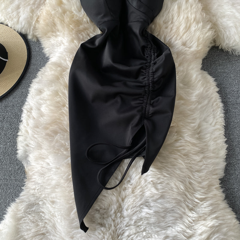 New tight and thin irregular Hip Wrap Skirt short skirt  2714