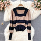 Langärmliger Pullover mit Retro-Streifen im Hongkong-Stil Pullover Sweater 1627