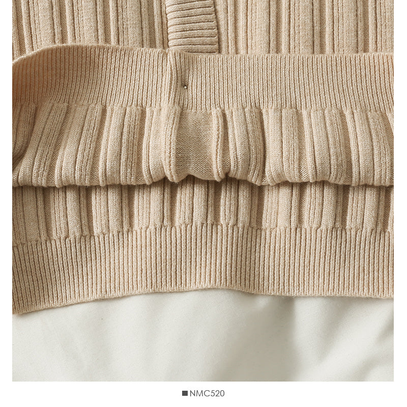 Blouse women's autumn round neck long sleeve button knit  1773