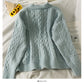 Sweater women's sweater solid color versatile twist top  1770
