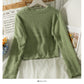 Sweater women's cardigan low neck slim long sleeve granular top  2018