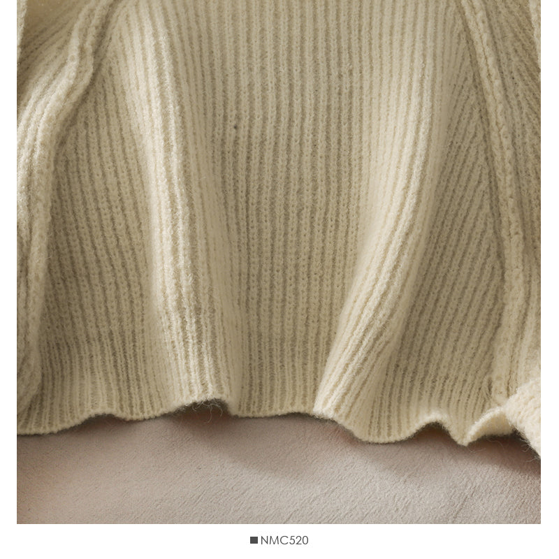 French minority women wearing sweaters outside irregular cardigans in autumn  1689