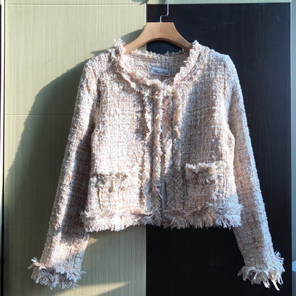 Tassel short coat women's long sleeved cardigan fashion slim fit  1639