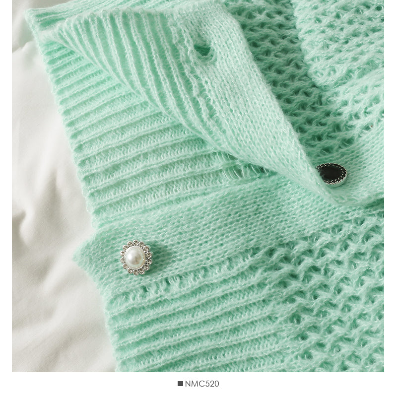 Sweater women's sweater V-neck cardigan versatile top  1737