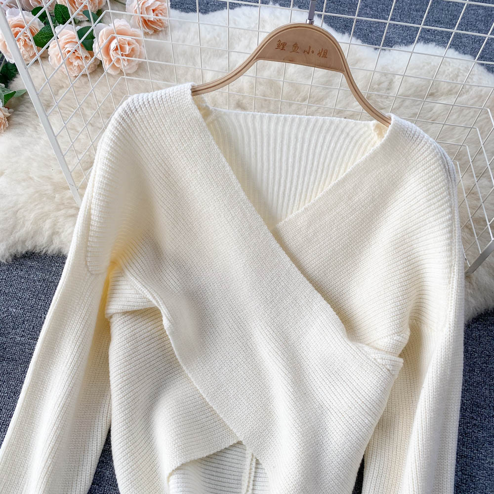 Sweet temperament V-Neck Sweater women's Pullover fashion sweater  1625