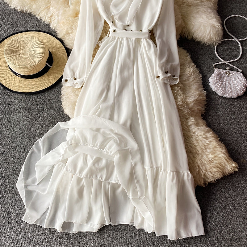 Chiffonkleid mit weitem Rock 3028