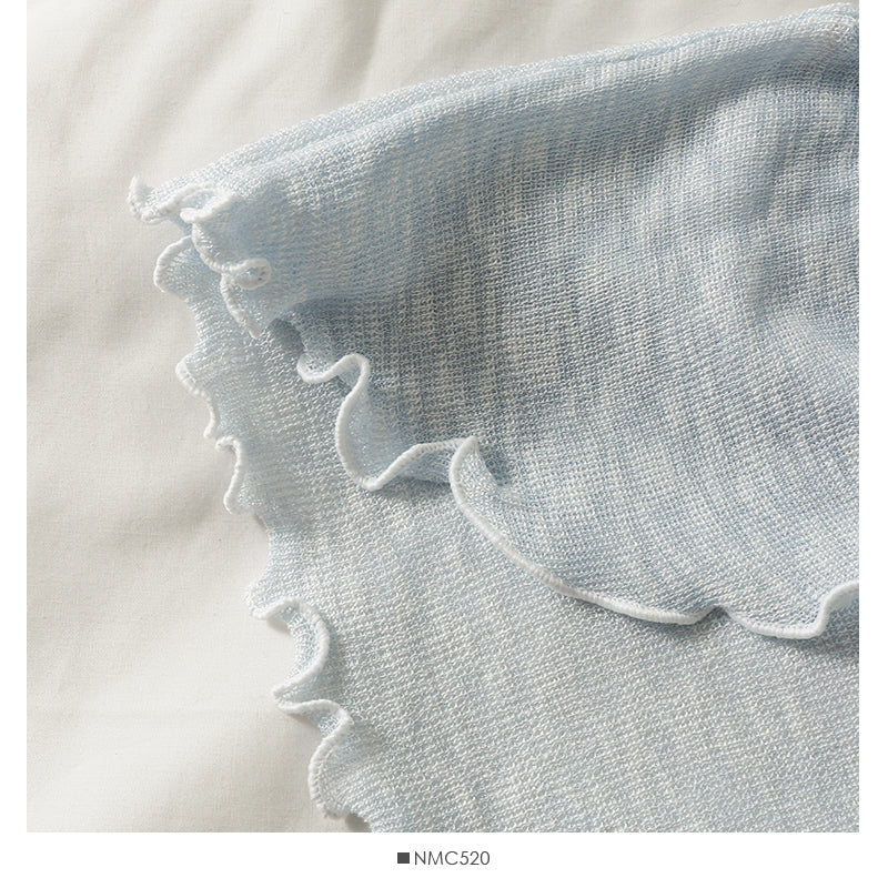 Französischer kleiner Schal Damen dünnes mikrotransparentes Langarm-Pullover-Oberteil 1696