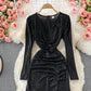 Slim slim slim Ruffle hem Hip Wrap fishtail long skirt  3231