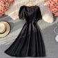 Narrow waist French long skirt with large hem  3208