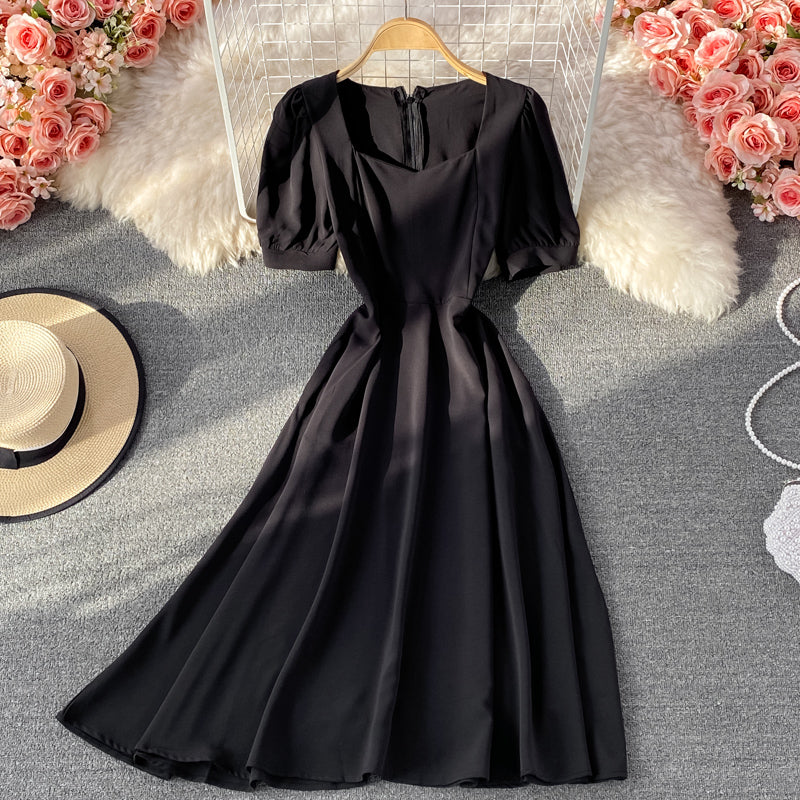 Narrow waist French long skirt with large hem  3208
